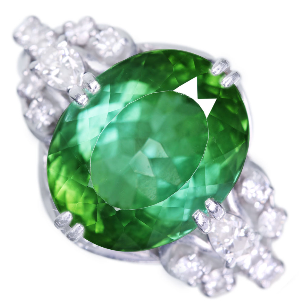 【楽天市場】PT900 グリーントルマリン 6.18ct ダイヤモンド 0.41ct リング：ジェムストーン専門店 SHINCOKI