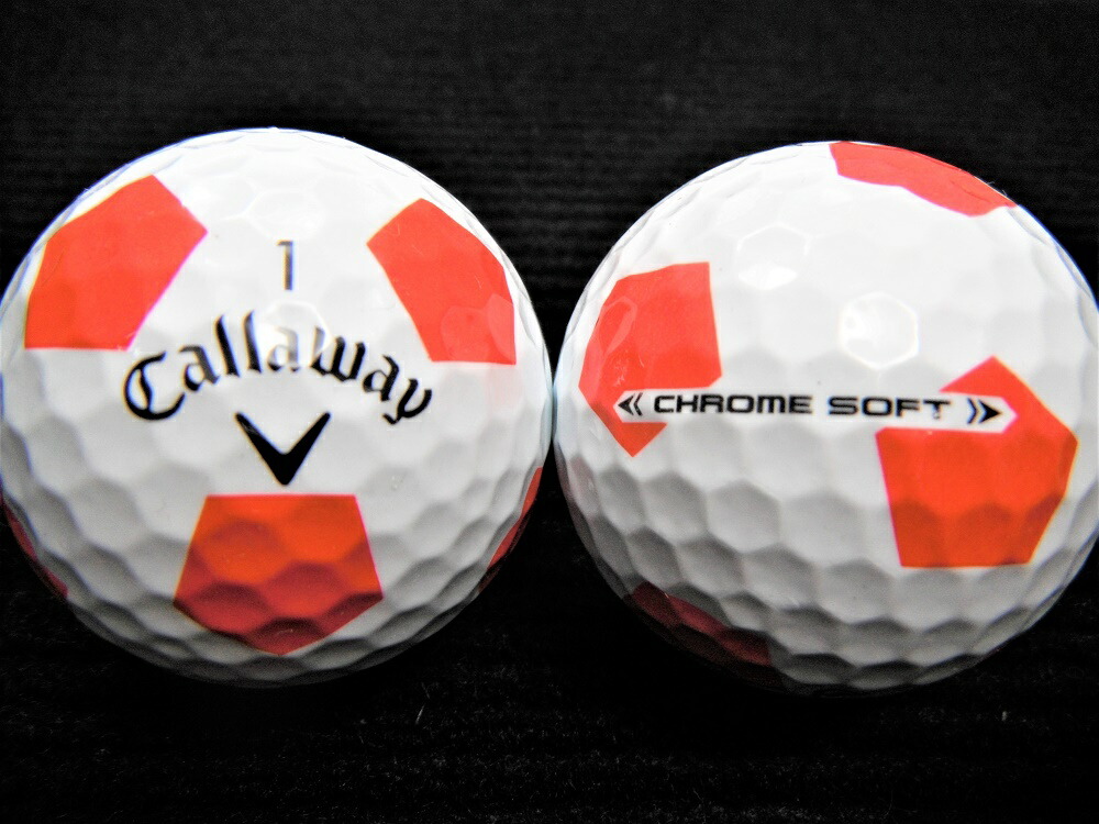 Callaway　CHROME SOFT サッカー柄　白×赤　28球　ロスト キャロウェイゴルフ CHROME SOFTシリーズ 年代混合（サッカー