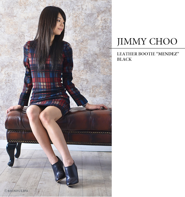 未使用 Jimmy Choo ジミーチュウ ショート ブーツ ブラック レザー