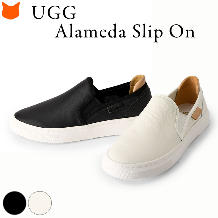 楽天市場】【正規品】 UGG スリッポン スニーカー 黒 白 レディース 革