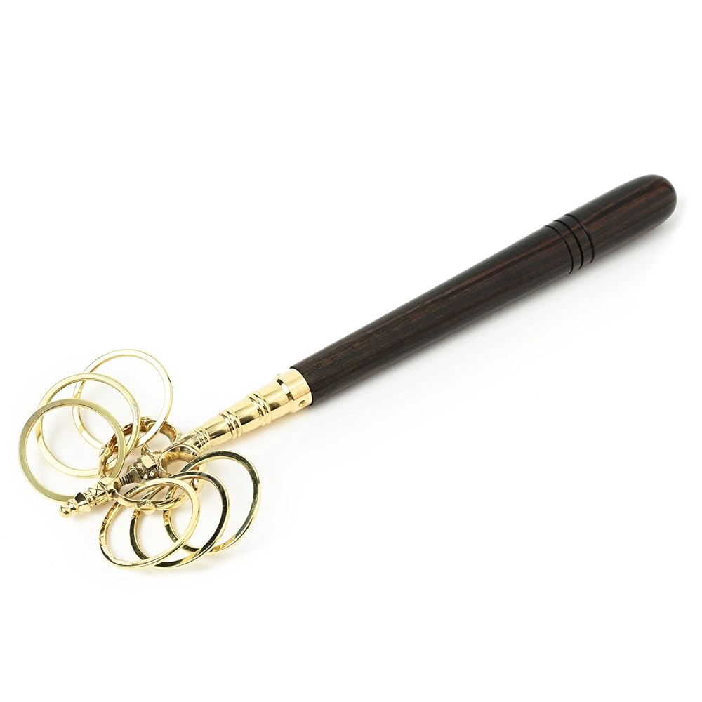 錫杖 しゃくじょう 仏具 黒壇柄 (真鍮彫り仕上)|shingon.shop 店