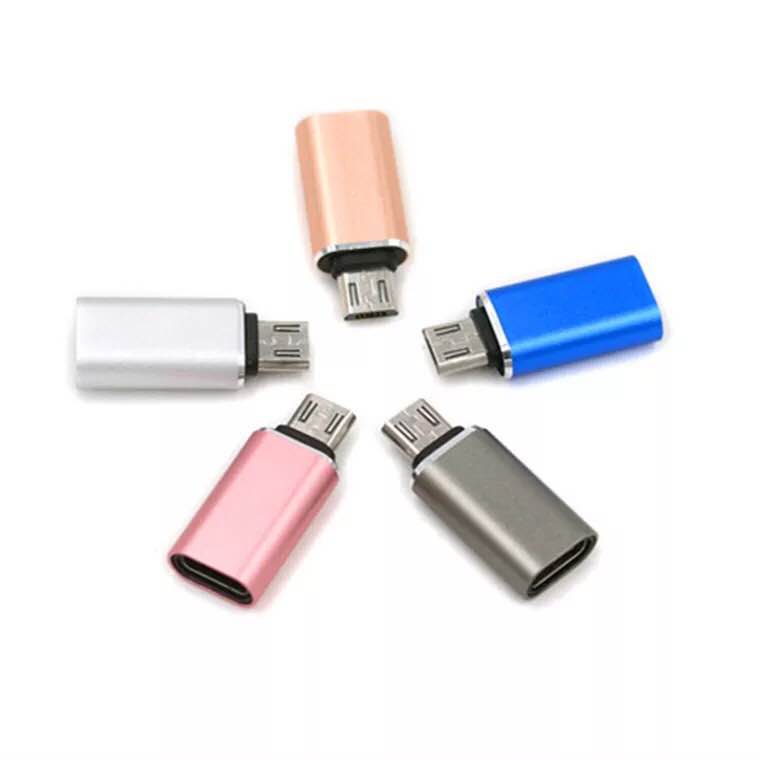 2個セット 変換 アダプタ 5色 Type-C to Micro USB アルミ製 送料無料 アクセサリー専門店 きらら