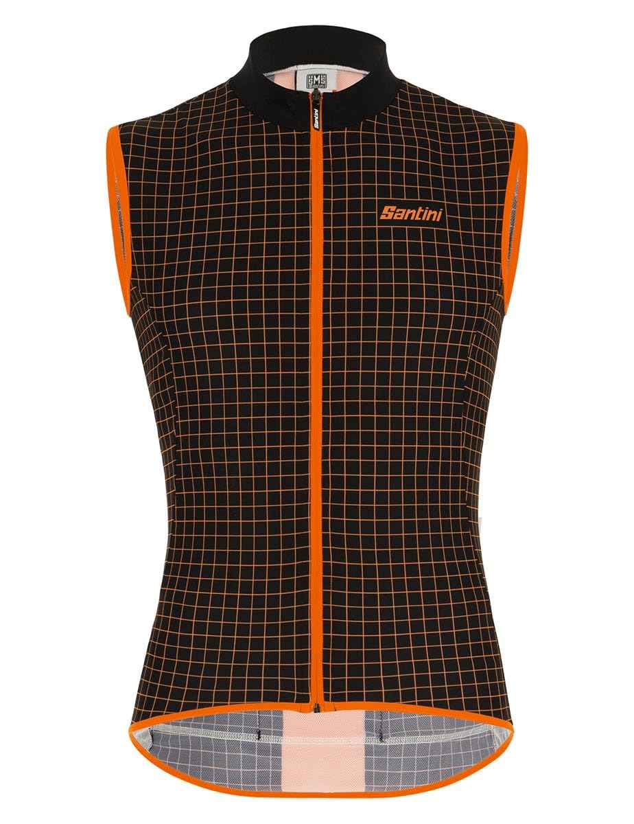 [サンティーニ] 循環過程お召しもの Nebula Gilet メンズ 黒いこと/オレンジ色 M大きさ