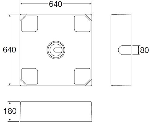 SANEI(サンエイ) 洗い濯ぎ機食パン 床上げ配管工業用 外寸640mm×640粍 H546-640