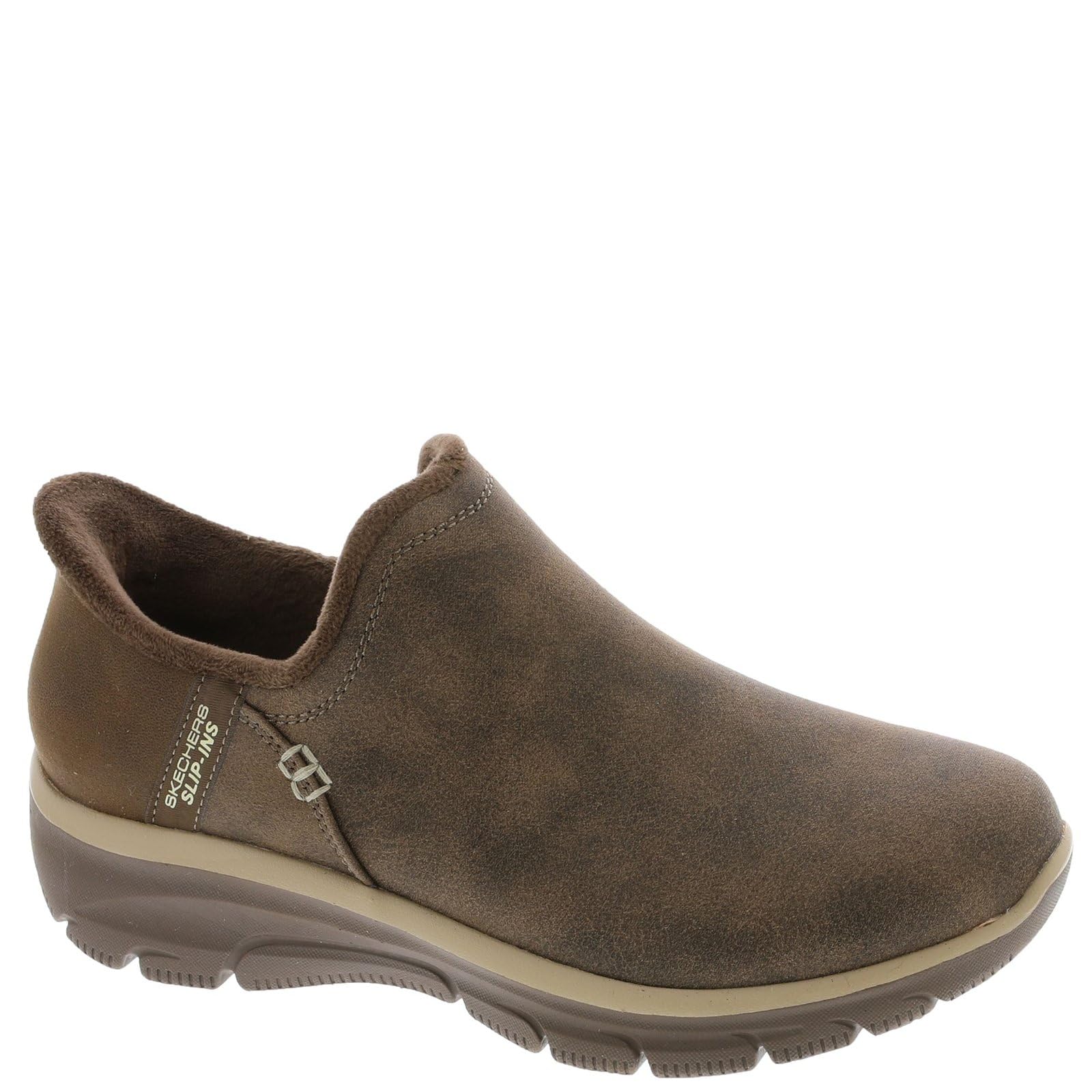 Skechers レディース イージーゴーイング - 今めかしいアワー - ハンズフリー スリップインアンクルブーツ, 黒茶, 9.5 Wide