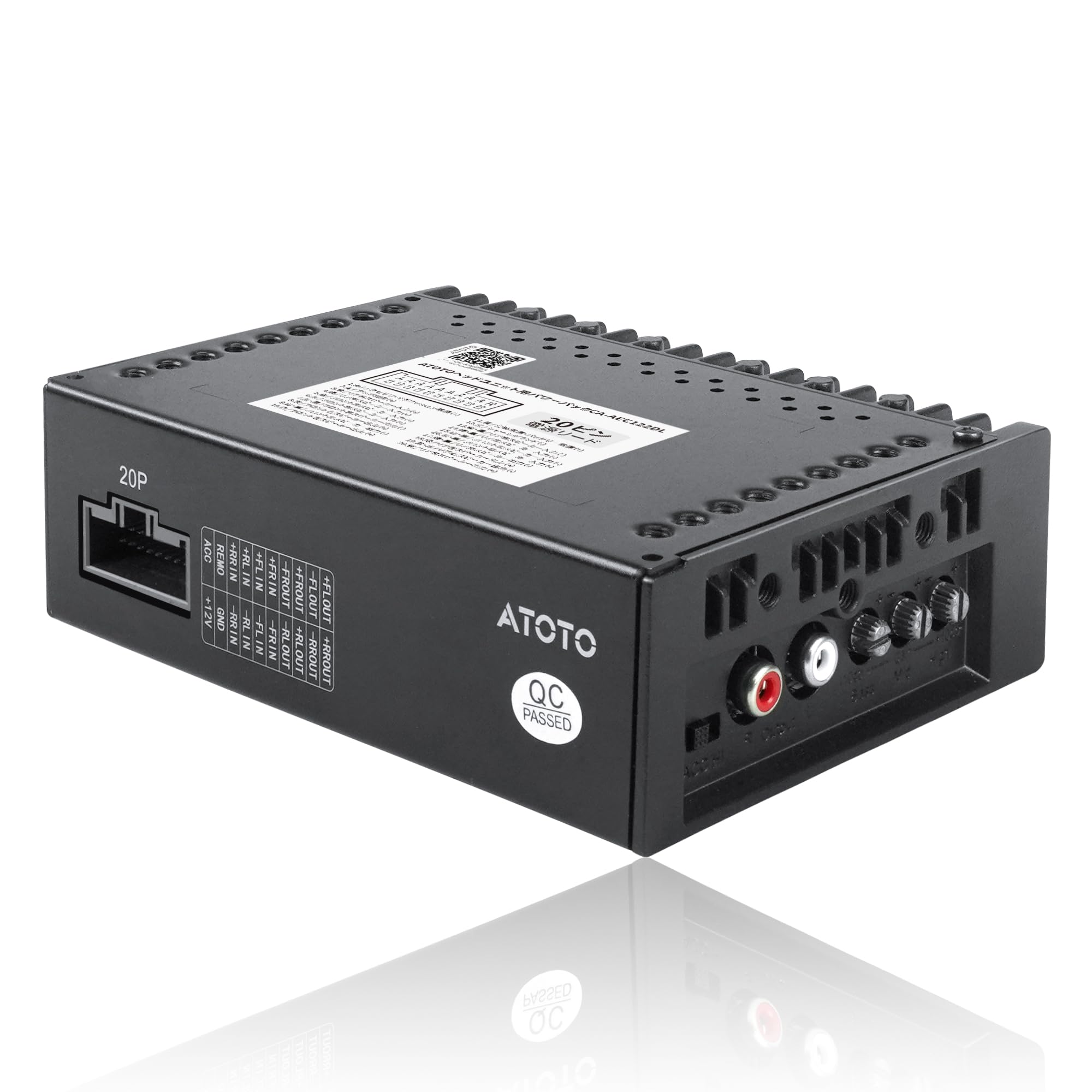 ATOTOZONE CA-AEC122DL コンパクトカーアンプ 6.5フィート/2メートル電源ケーブル付き、クラスD、TI TPA3221、4チャンネル、RMS 4x60W、カスタマイズ可能なEQ、特定のATOTOZONEカーステレオと互換性あり｜シンイノストア