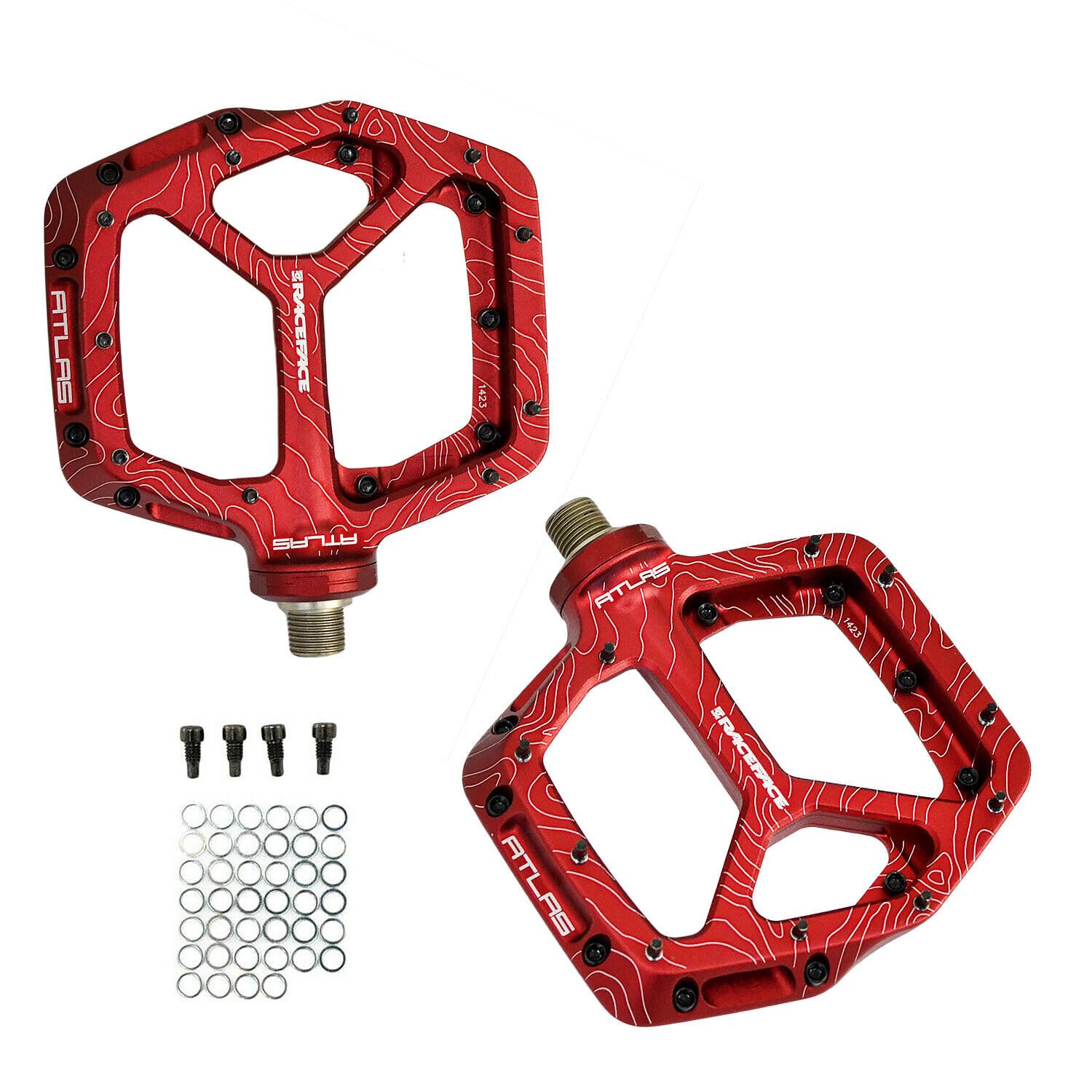 RaceFace Atlas Bike Platform Pedals, Red, RF2948|シンイノストア
