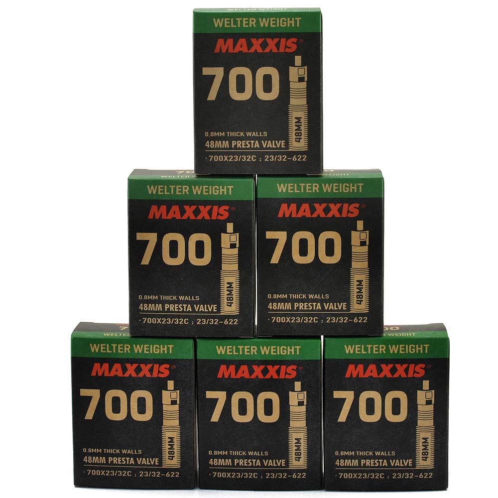 Maxxis Welter Weight 700x23-32C 48mm Bike Inner Tube Presta FV, 6Pack, STB2033-6｜シンイノストア