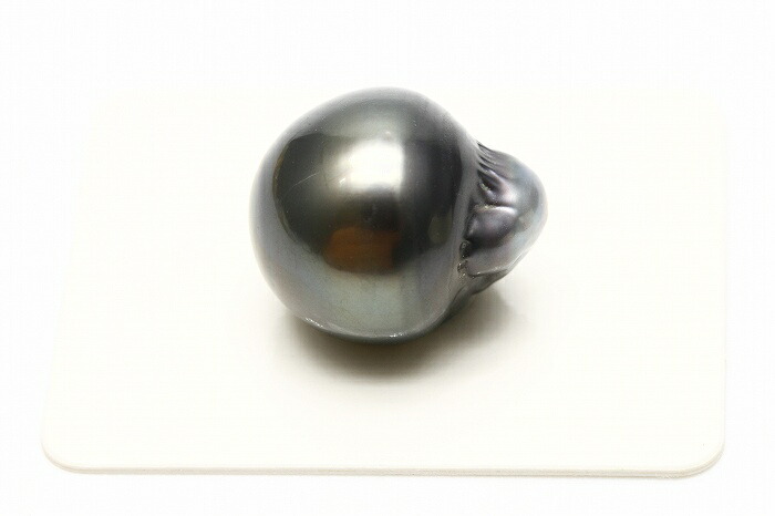 タヒチ黒蝶真珠パールルース　両穴　17&times;15mm　ブラックカラー｜真珠倶楽部