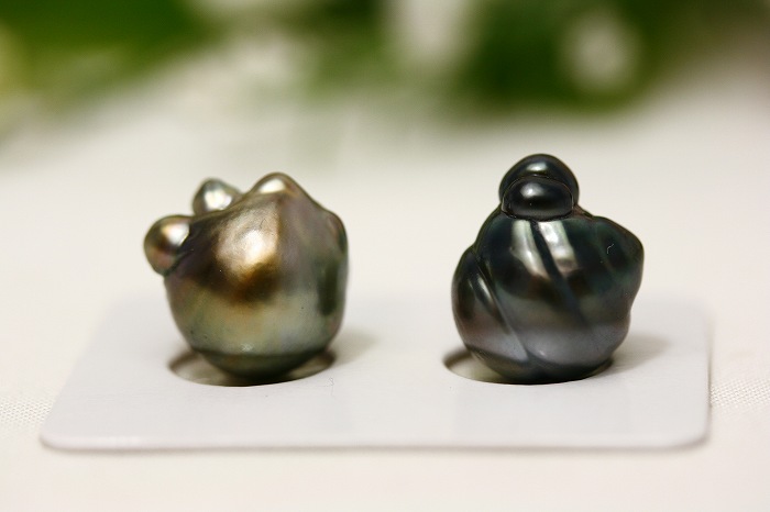 タヒチ黒蝶真珠パールペアルース　12×10mm　ナチュラルマルチカラー　【smtb-k】【kb】