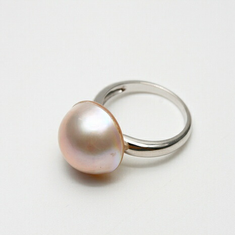 マベ真珠パールリング【指輪】 22mm　ホワイトピンクカラー 楽天市場】マベ真珠パールリング【指輪】 22mm ホワイトピンクカラー