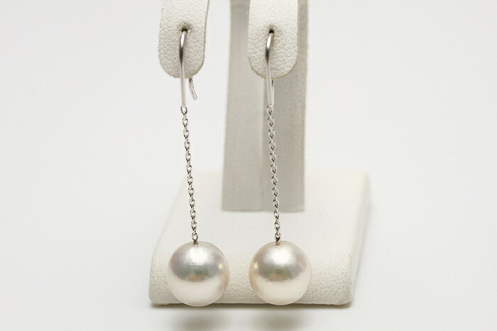 アコヤ真珠パールピアス　9.5-10.0mm　ホワイトピンクカラー　K14WG製 アコヤ真珠パールピアス 9.5-10.0mm ホワイトピンクカラー K14WG製