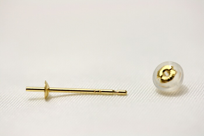 新品本物 ピアス空枠 真珠用 K18 レディースアクセサリー