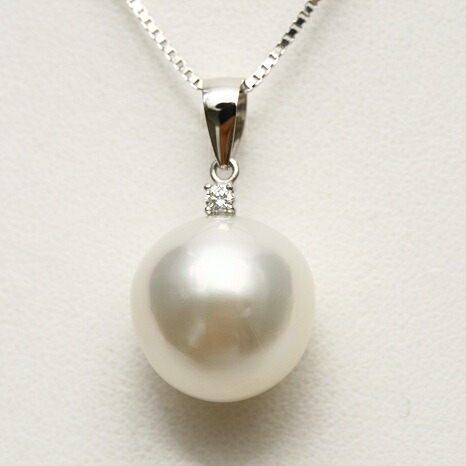 楽天市場】18mm 白蝶真珠 ダイヤモンド K18WG ペンダントトップ