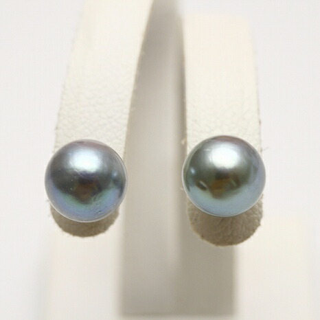 アコヤ真珠パールピアス　7.5-8.0mm　グレーカラー　K14WG製 楽天市場】アコヤ真珠パールピアス 7.5-8.0mm グレーカラー
