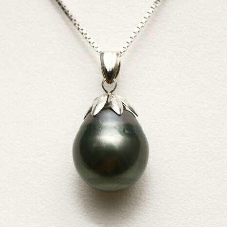 楽天市場】タヒチ黒蝶真珠 12mm-13mm SVペンダントトップ セミラウンド