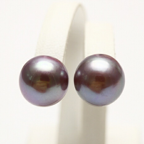 楽天市場】淡水真珠パールピアス 13mm パープルカラー K18製 : 真珠倶楽部