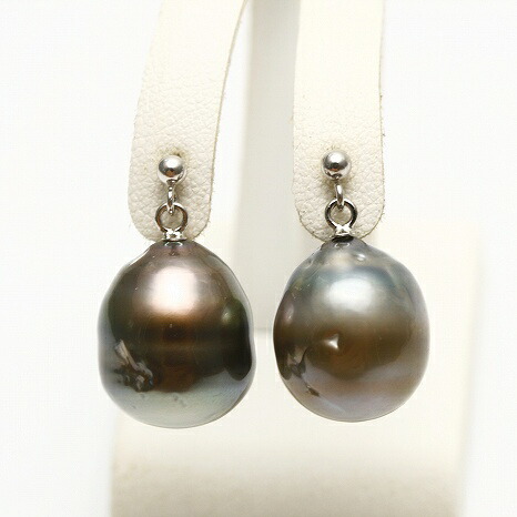 タヒチ黒蝶真珠パールピアス　12mm　ブルーグレーカラー　K14WG製 楽天市場】タヒチ黒蝶真珠パールピアス 12mm ブルーグレーカラー K14WG