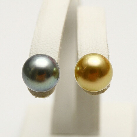 南洋白蝶/タヒチ黒蝶真珠パールピアス　8mm　マルチカラー　K18製｜真珠倶楽部