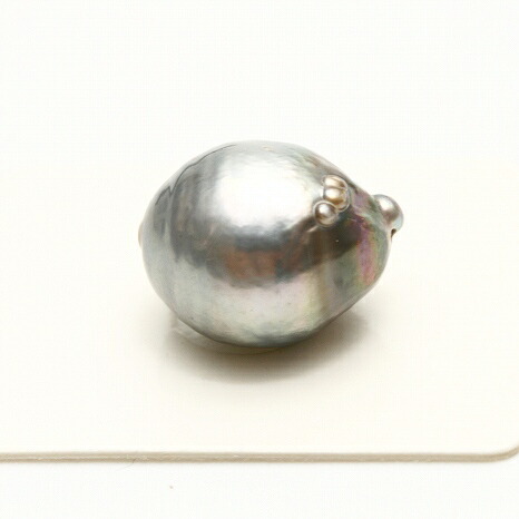 タヒチ黒蝶真珠パールルース　両穴　17&times;14mm　グレーカラー｜真珠倶楽部
