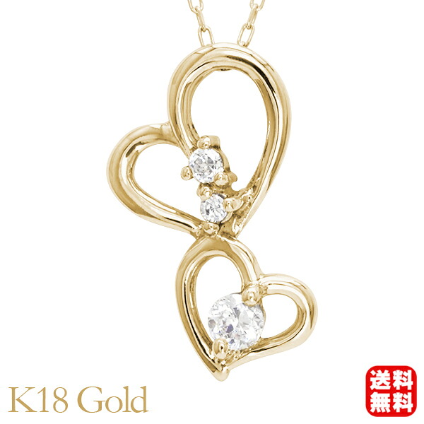 【ただいまポイント10倍中】ハート ダイヤモンド ネックレス ハートネックレス ダイヤモンドネックレス ダイヤ 0.05ct k18 18k 18金 イエローゴールド レディース 送料無料 オフィス カジュアル 普段使い プレゼント ギフト ジュエリー ボーナス セール|パールジュエリー専門店 真珠の杜