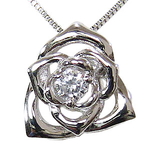 【ただいまポイント10倍中】ローズ 一粒 ダイヤモンド 0.05ct ペンダント ネックレスフラワー k18 ホワイトゴールド 薔薇 k10 チェーン付 花 送料無料 おすすめ カジュアル トレンド プレゼント ギフト ジュエリー ボーナス セール|パールジュエリー専門店 真珠の杜