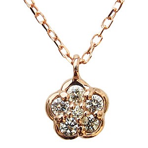 【ただいまポイント10倍中】ダイヤモンド ネックレス ペンダント k18 18k 18金 ピンクゴールド 花 フラワー ダイヤ 送料無料 メンズ 人気 おすすめ カジュアル トレンド プレゼント ギフト ジュエリー 卒業 入学