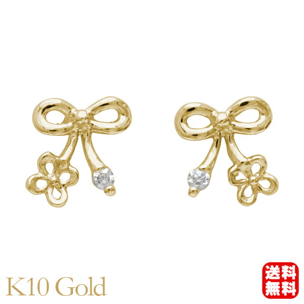 JILLSTUART K10 リボン パール 眞珠 ピアス 10金 (2) JILLSTUART - JILLSTUART K10 リボン パール 眞珠 ピアス 10金