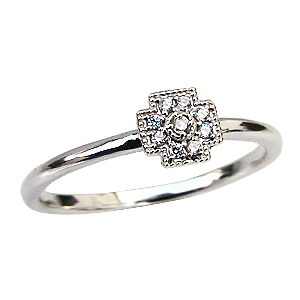 【ただいまポイント10倍中】ダイヤモンド クロスリング ホワイトゴールド ピンキーリング k18 ダイヤ指輪 0.05ct 送料無料 カジュアル 人気 おすすめ トレンド プレゼント ギフト ジュエリー 卒入学 母の日