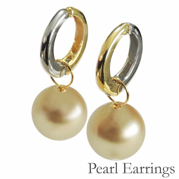 新規購入 楽天市場 ポイント10倍 イヤーカフス イヤリング ノンホールピアス はさむ 穴なし ノーホール 内径縦約9mm 自由開閉式 円型 ピアス風 リバーシブル 18金 18k K18ホワイトゴールド 南洋白蝶真珠 10mm Pt900プラチナ レディース ゆれる ぶら下がり 普段使い
