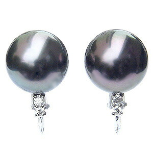 代引不可 楽天市場 ポイント10倍 真珠 パール イヤリング タヒチ黒蝶真珠 10mm K18wg ホワイトゴールド 送料無料 アクセサリー ジュエリー 人気 おすすめ ウエディング カジュアル トレンド プレゼント ギフト 記念日 母の日 早割 パールジュエリー専門店 真珠の