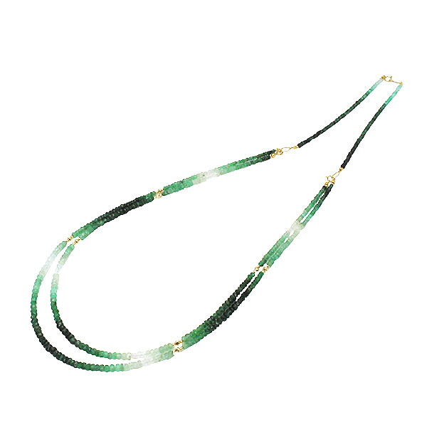 【ポイント10倍 4/21 9:59まで】ネックレス ロングネックレス 2連 レディース エメラルド k18 ゴールド 2WAY 女性用 グラデーション 人気 おすすめ カジュアル トレンド プレゼント ギフト ジュエリー 卒入学 母の日