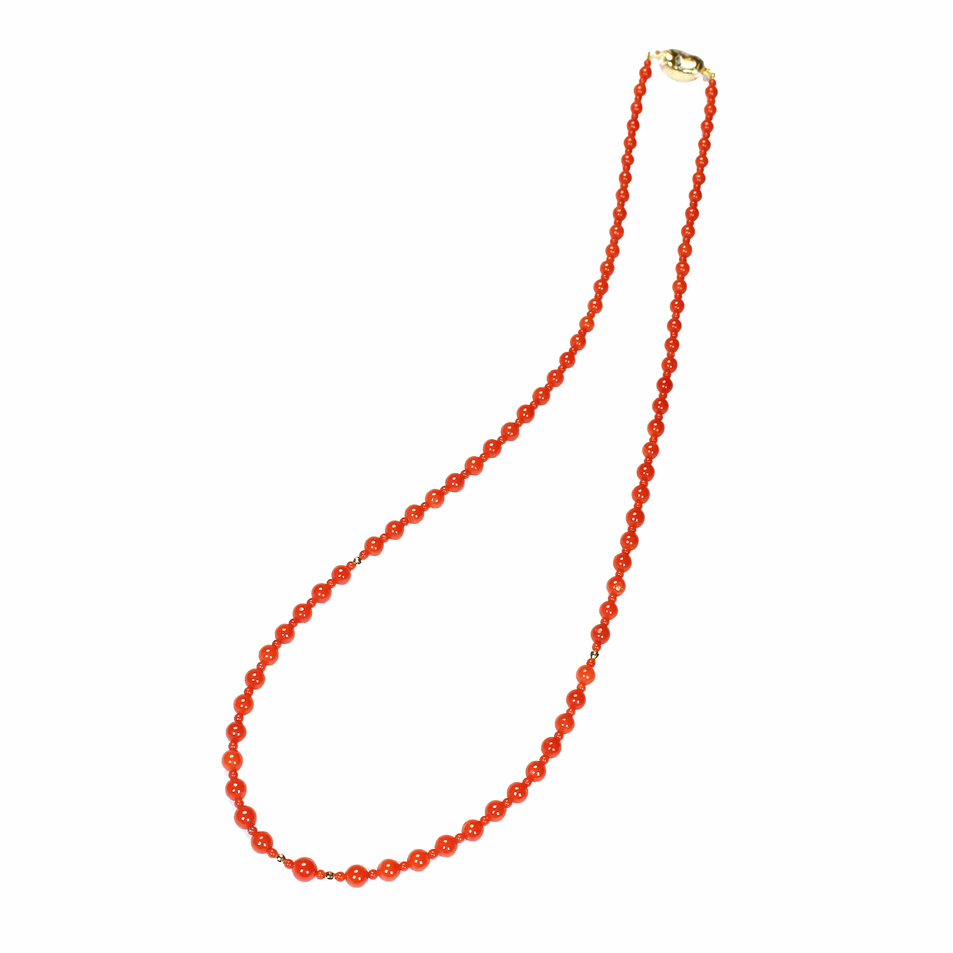 【ポイント10倍 4/21 9:59まで】ネックレス ロングネックレス 珊瑚 サンゴ 丸珠 k18 レディース 還暦祝い 地中海産珊瑚 コーラル coral 女性用Vシルバー ゴールド 50cm 人気 おすすめ カジュアル プレゼント ギフト ジュエリー 卒入学 母の日