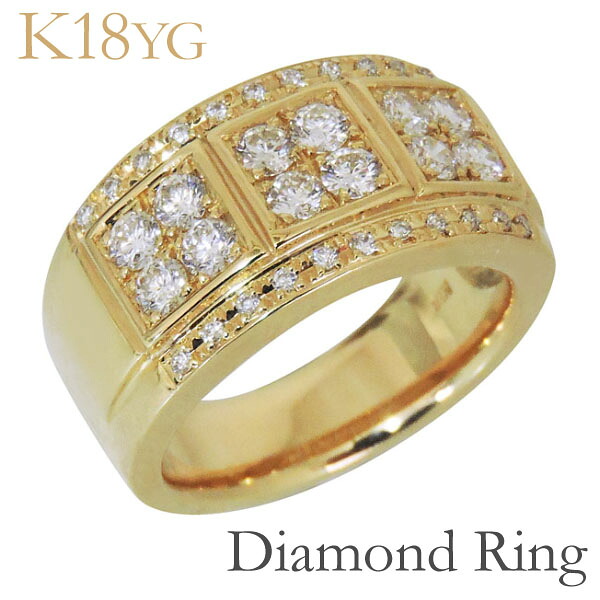 【ただいまポイント10倍中】ダイヤモンド リング フラットバンド パヴェ ダイヤ 0.85ct 18金 k18 18k イエローゴールド 人気 おすすめ カジュアル 普段使い ユニセックス 男女兼用 トレンド プレゼント ギフト ジュエリー 卒入学 母の日