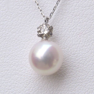 【ただいまポイント10倍中】アコヤ本真珠 ペンダントネックレス ダイヤモンド パール 7.5-8mm pt900 プラチナ アズキチェーン付 送料無料 人気 おすすめ カジュアル トレンド プレゼント ギフト ジュエリー 決算 セール|パールジュエリー専門店 真珠の杜