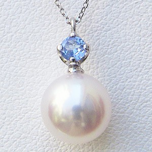 【ただいまポイント20倍中】タンザナイト パール ネックレス k18 18金 18k ホワイトゴールド 本真珠 あこや アコヤ 8mm シンプル レディース 6月 12月誕生石 送料無料 カジュアル 普段使い プレゼント ギフト ジュエリー 卒入学 母の日 81,125円