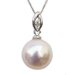 【ただいまポイント10倍中】パール ペンダントトップ 本真珠 9mm ダイヤモンド 0.01ct k18 ホワイトゴールド 人気 おすすめ カジュアル トレンド プレゼント ギフト ジュエリー 卒入学 母の日