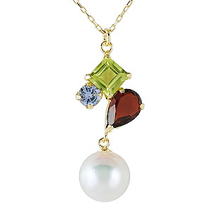 【ただいまポイント10倍中】パール ネックレス 真珠 ガーネット ペリドット タンザナイト マルチカラー k18 18金 18k イエローゴールド 普段使い カジュアル 即日発送 6月誕生石 1月誕生石 8月誕生石 12月誕生石 プレゼント ギフト ジュエリー 決算 セール｜パールジュエリー専門店 真珠の杜