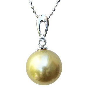 【ただいまポイント10倍中】真珠 パール ペンダントトップ 南洋白蝶真珠 ゴールデンパール 10mm ホワイトゴールド ダイヤモンド 人気 おすすめ カジュアル トレンド プレゼント ギフト ジュエリー 決算 セール|パールジュエリー専門店 真珠の杜