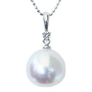 【ただいまポイント10倍中】パールペンダントトップ 真珠 パール 南洋白蝶真珠 12mm ダイヤモンド 0.03ct ホワイトゴールド k18 人気 おすすめ カジュアル トレンド プレゼント ギフト ジュエリー 決算 セール|パールジュエリー専門店 真珠の杜