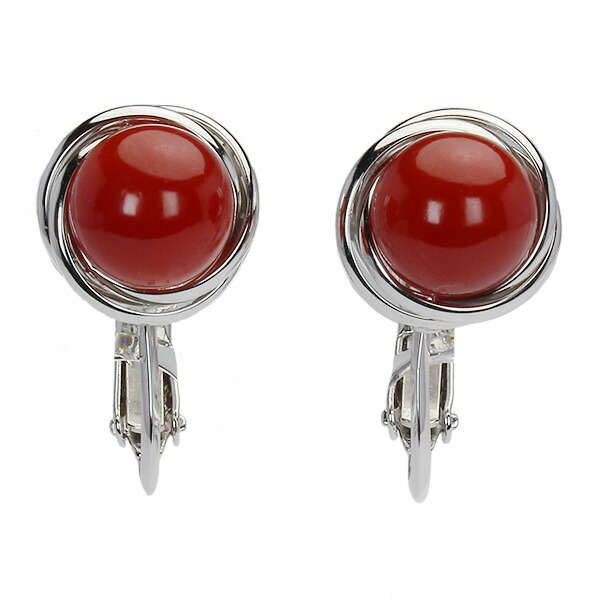 全国宅配無料 楽天市場 ポイント10倍 イヤリング レディース 珊瑚 K14 14金 ホワイトゴールド さんご サンゴ コーラル 珊瑚イヤリング 日本産 3月誕生石 稀少 プレゼント 丸 アクセサリー ジュエリー 人気 母の日 早割 パールジュエリー専門店 真珠の杜 楽天1位