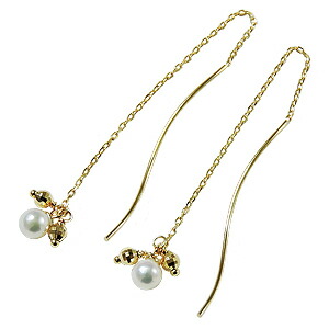 【ポイント10倍 4/21 9:59まで】パール ピアス 18金 18k 18k 普段使い ロング チェーン 真珠 k18 イエローゴールド ペア ロング レディース 品質保証書付き 送料無料 ラッピング無料 カジュアル フォーマル 人気 プレゼント ギフト ジュエリー 卒入学 母の日