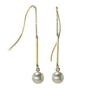 【ポイント10倍 4/21 9:59まで】パール ピアス 18金 18k 18k 普段使い ロング チェーン 真珠 ロング チェーン k18YG イエローゴールド ペア あこや本真珠 7mm アメリカン 品質保証書付 おすすめ プレゼント ギフト ジュエリー 卒入学 母の日