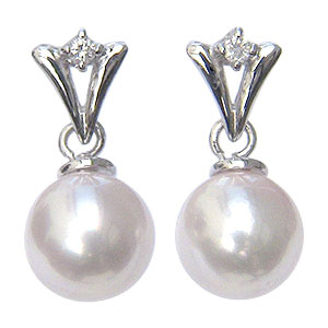 【ただいまポイント10倍中】パールピアス 18金 パール ピアス 18k 18k 真珠 あこや本真珠 6-6.5mm ダイヤモンド 2石 0.02ct k18 ホワイトゴールド ペア ぶら下がり ゆれる 揺れる 送料無料 普段使い 人気 おすすめ プレゼント ギフト ジュエリー ボーナス セール|パールジュエリー専門店 真珠の杜