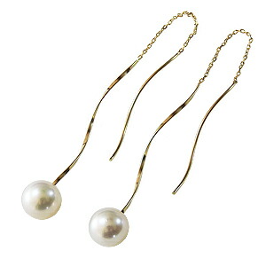 【ただいまポイント10倍中】ロングピアス チェーンピアス パールピアス 真珠ピアス パールロングピアス 真珠ロングピアス パールチェーンピアス 真珠チェーンピアス あこや本真珠 イエローゴールド ペア k10 送料無料 ギフト ジュエリー 決算 セール|パールジュエリー専門店 真珠の杜
