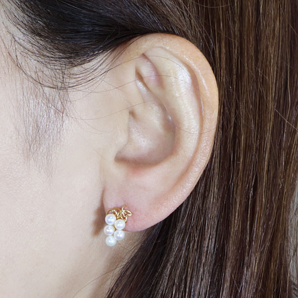 超安い ぶどう あこや真珠 クリスマス 送料無料 レディース スタッドピアス ぶどう 真珠ピアス ピアス ホワイトゴールド 18k パール 18k 真珠 18金 パールピアス アコヤ本真珠 可愛い 3 3 5mm ホワイトゴールド レディースアクセサリー