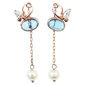 【ただいまポイント10倍中】パール ピアス 18金 18k 18k ブルートパーズ 淡水真珠 k18 ピンクゴールド ペア ダイヤモンド 淡水 2WAYスタッド 送料無料 普段使い 人気 おすすめ カジュアル プレゼント ギフト ジュエリー 決算 セール｜パールジュエリー専門店 真珠の杜