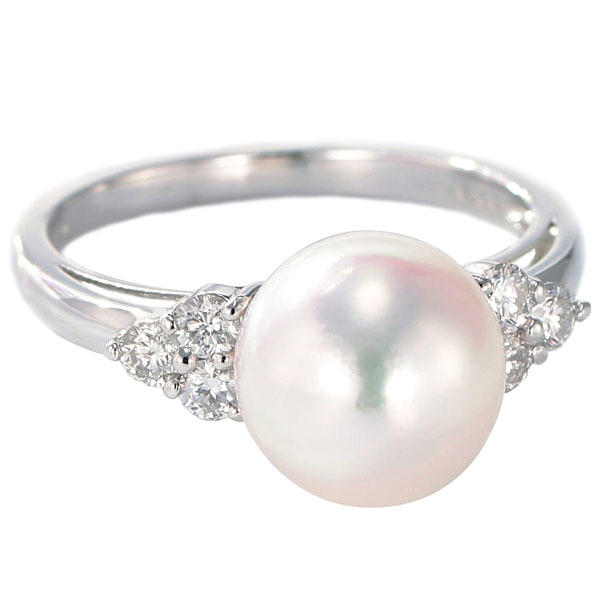 日本製 真珠指輪・プラチナ・パールリング・あこや本真珠・ピンキー