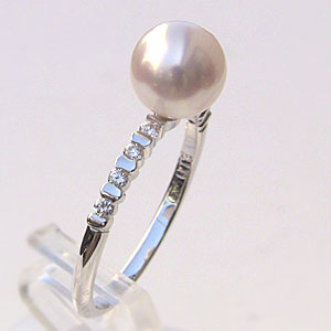人気が高い 楽天市場 ポイント10倍 パール リング K18 K18 18金 あこや真珠 真珠 真珠 ダイヤモンド ホワイトゴールド ピンクホワイト系 8mm の指輪 6月誕生石 贈答 プレゼント 冠婚葬祭 結婚 ブライダル 入学 卒業 保証書付 ケース付 普段使い ジュエリー 人気