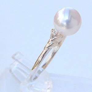 【ただいまポイント10倍中】パール リング k18 ピンクゴールド 18k 18金 真珠指輪 あこや アコヤ 8mm ダイヤモンド 冠婚葬祭 送料無料 フォーマル カジュアル 普段使い プレゼント ギフト ジュエリー 卒入学 母の日